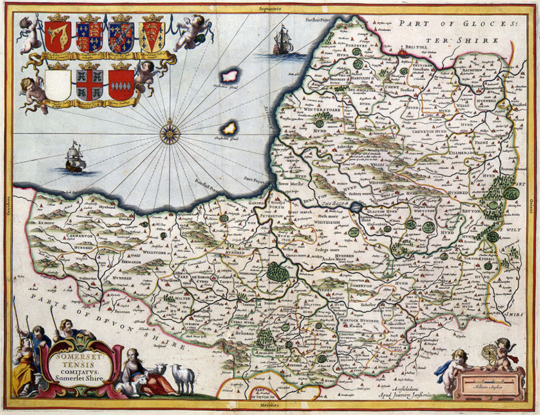 Ancient ye olde map of Somerset