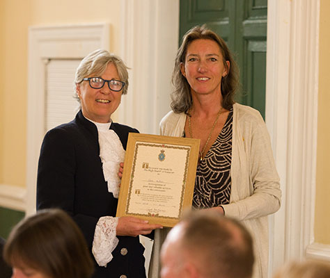Carol Authers high sheriff award received by polly marsh march 2026